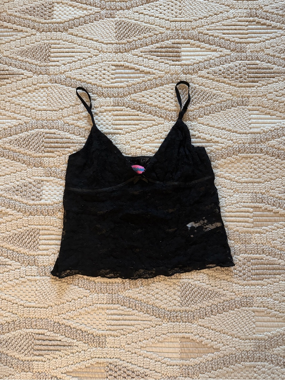 Edikted Black Lace Crop Tank Top